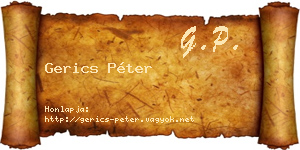 Gerics Péter névjegykártya